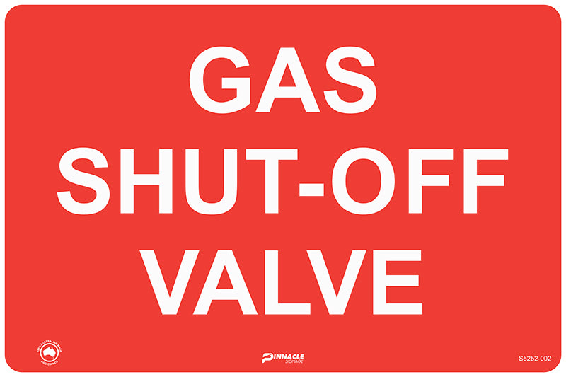 Gas Shut Off Valve Sign