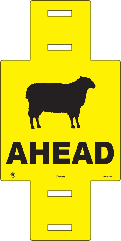 Sheep Ahead (Sheep Picto + Ahead Text) Sign