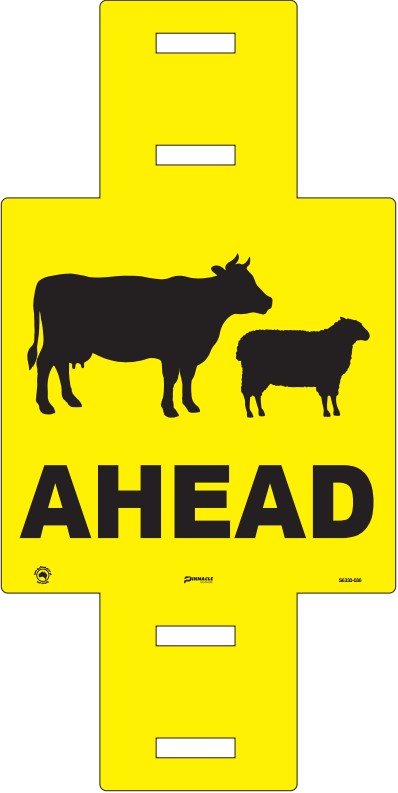 Stock Ahead (Sheep & Cattle Picto + Ahead Text) Sign