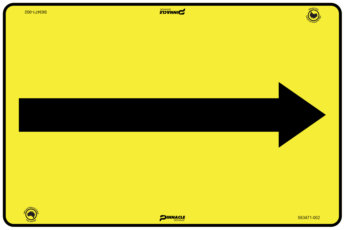 Arrow (Black On Yellow) Sign
