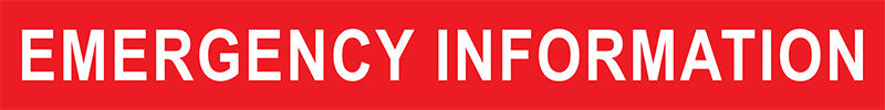 Emergency Information (White Text On Red) Sign