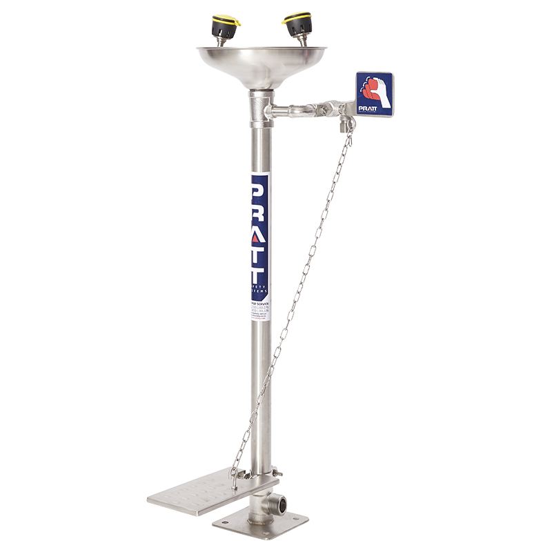 Pratt Safety SE546 Pedestal Mounted Eye Wash With Bowl & Foot Treadle