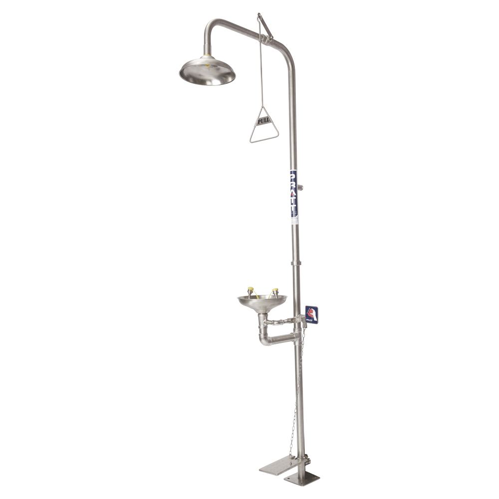 Pratt Safety SE693 Combination 304SS Shower With Eye Wash, Bowl And Foot Treadle