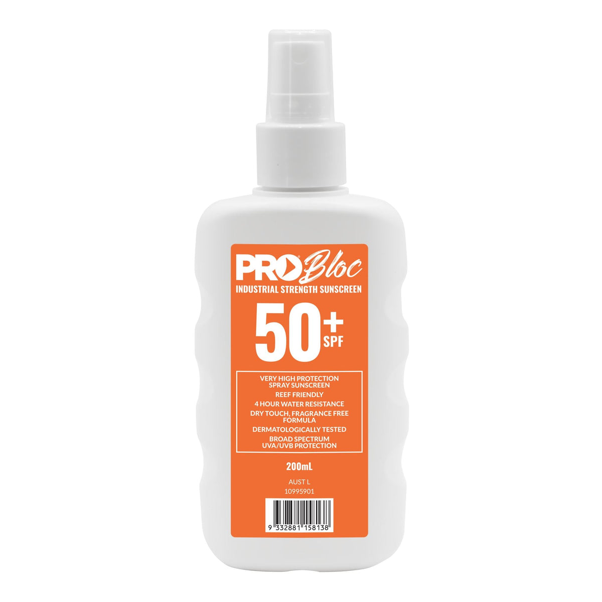 Pro Choice Safety Gear SS200-50SP PROBLOC SPF 50+ Sunscreen 200ml Spray Bottle