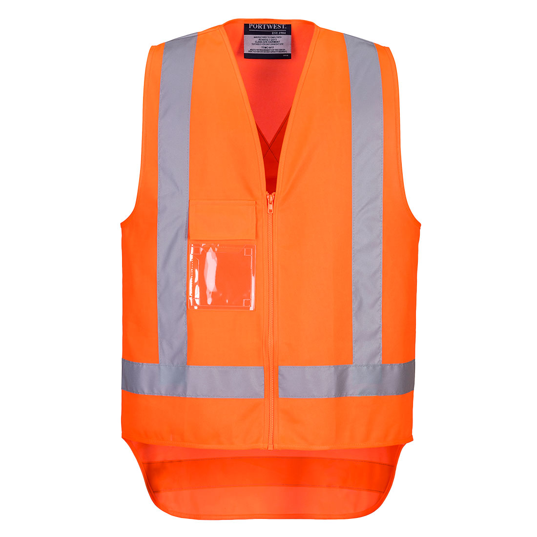 Portwest TTMC-W17 Hi-Vis X Back Zipped Vest in Orange
