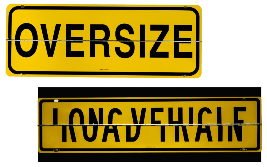 Long Vehicle/Road Train/Oversize Tri Flip Sign, , Hinged