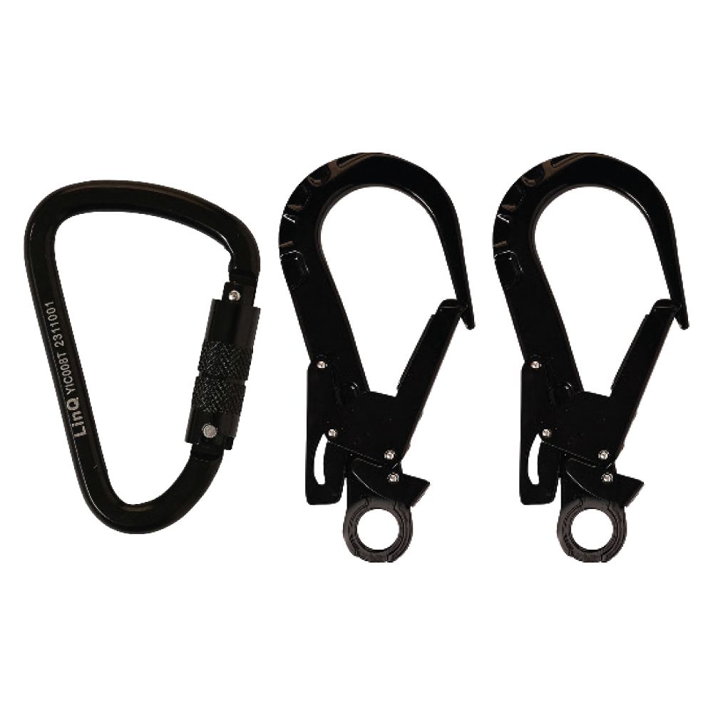 LINQ Height Safety WLE2KTST Elite Double Leg Elasticated Lanyard with Hardware KT & ST X2