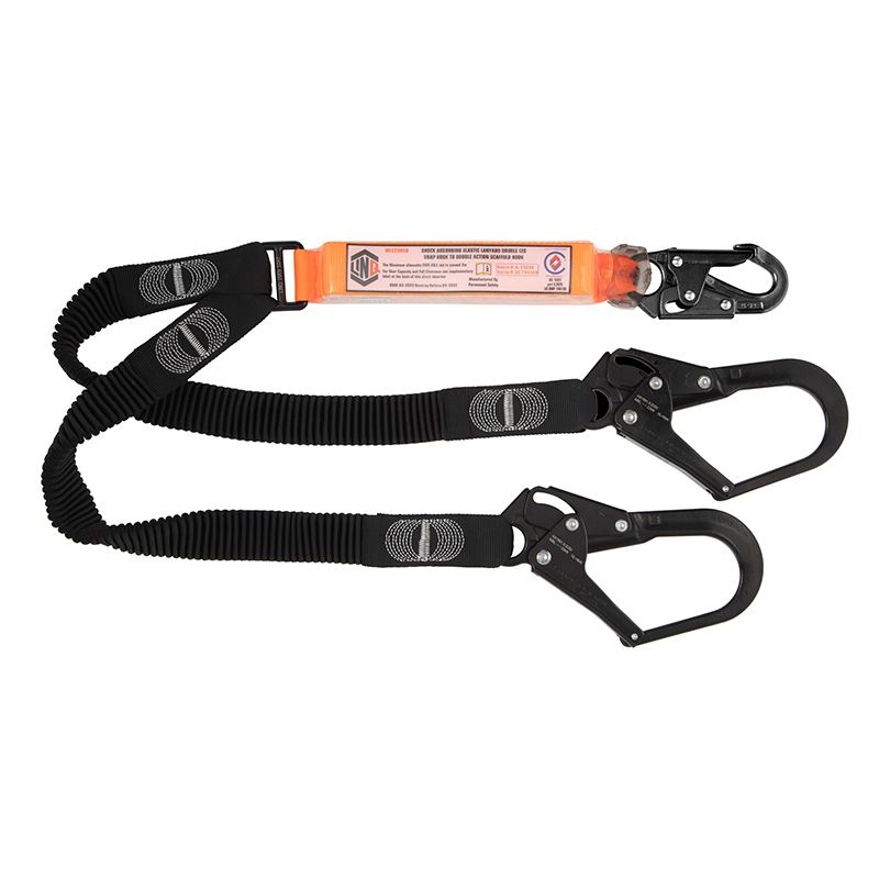 LINQ Height Safety WLE2SNSD Elite Double Leg Elasticated Lanyard With Hardware SN & SD X2