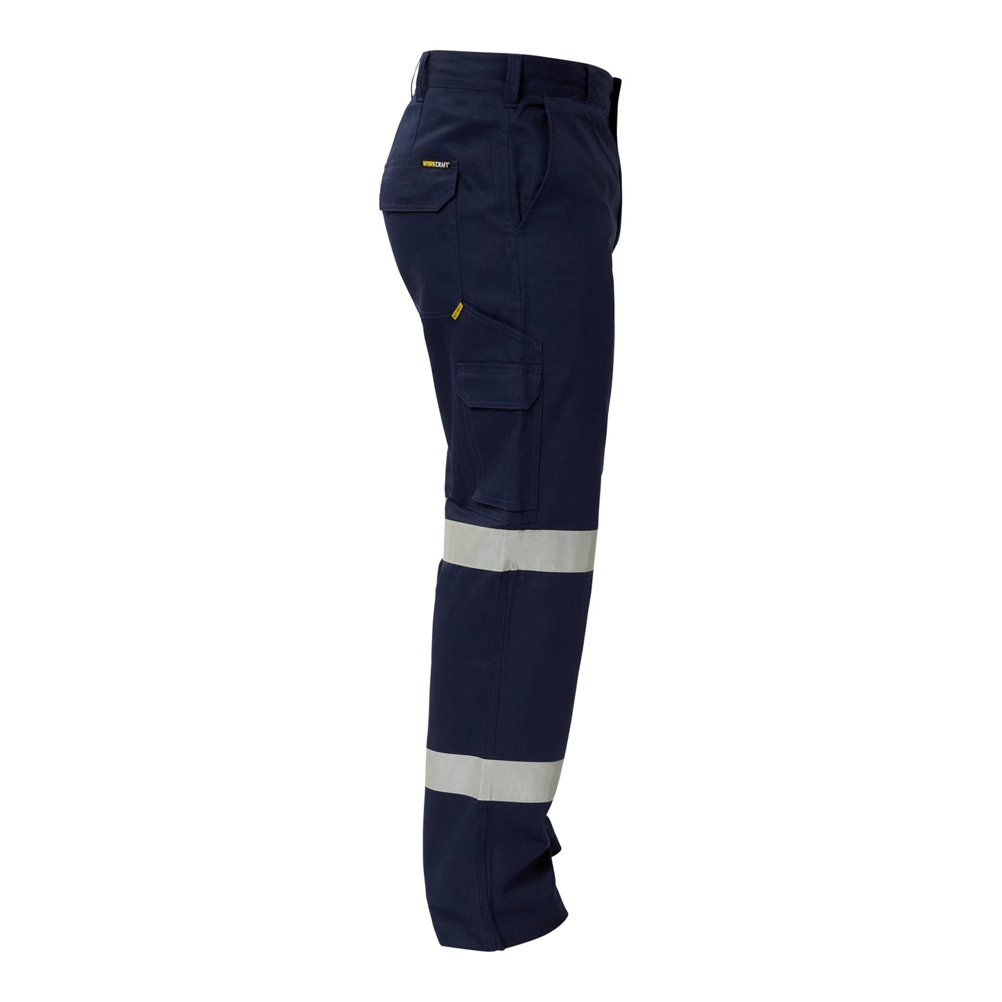 Workcraft WP4015 Mens Reflective Mid-Weight Cargo Cotton Drill Trouser in Navy