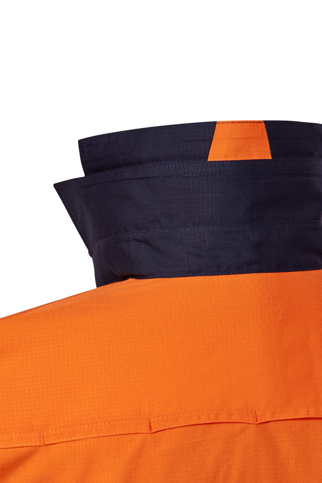 Workcraft WS6067 Mens Hi Vis Short Sleeve Vented Ripstop Shirt in Yellow/Navy, Orange/Navy