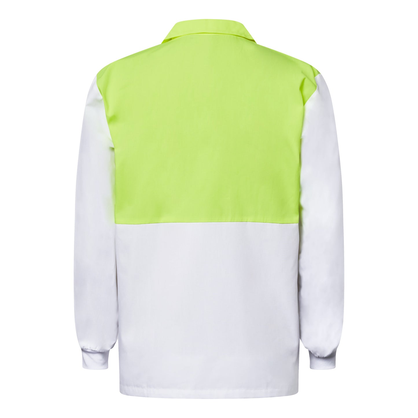 Workcraft WS6069 Long Sleeve Food Industry Jacshirt With Modesty Insert in Dayglow Yellow/White
