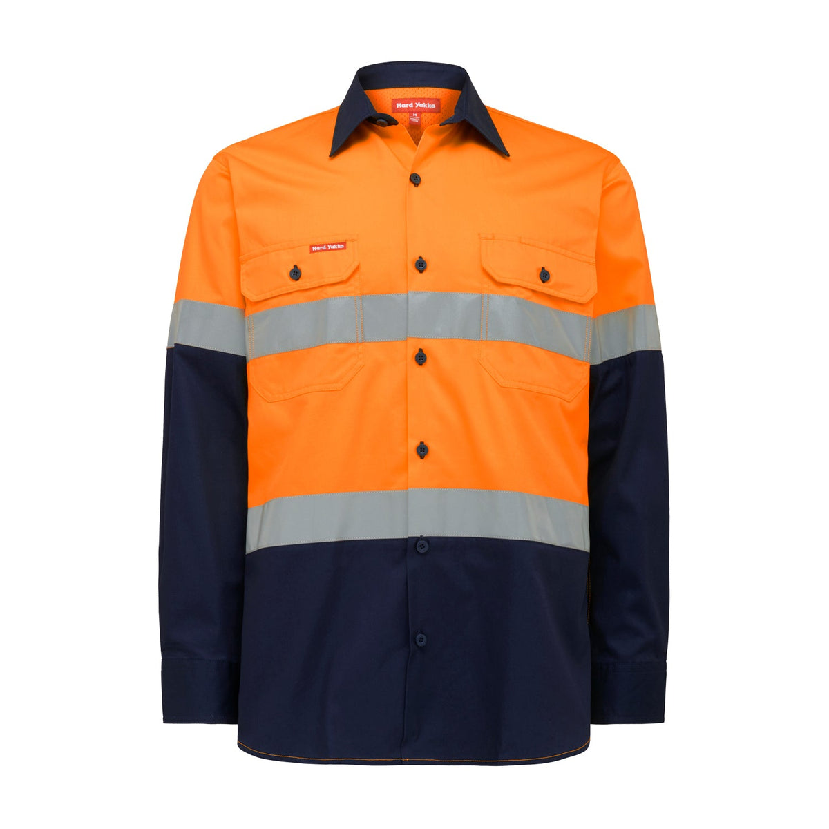 Hard Yakka Y07978 Core Hi-Vis 2 Tone Vented Taped Long Sleeve Cotton Shirt