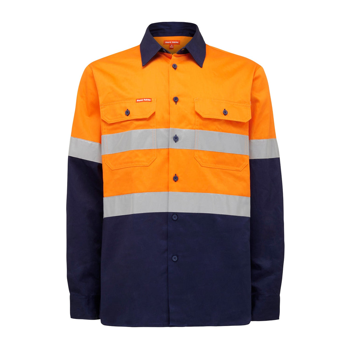 Hard Yakka Y07990 Hi-Vis 2 Tone Long Sleeve Taped Cotton Drill Shirt
