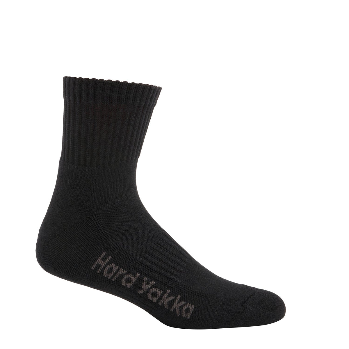 Hard Yakka Y20012 Core Cotton Rich Padded Quarter Crew Sock - 5 Pack
