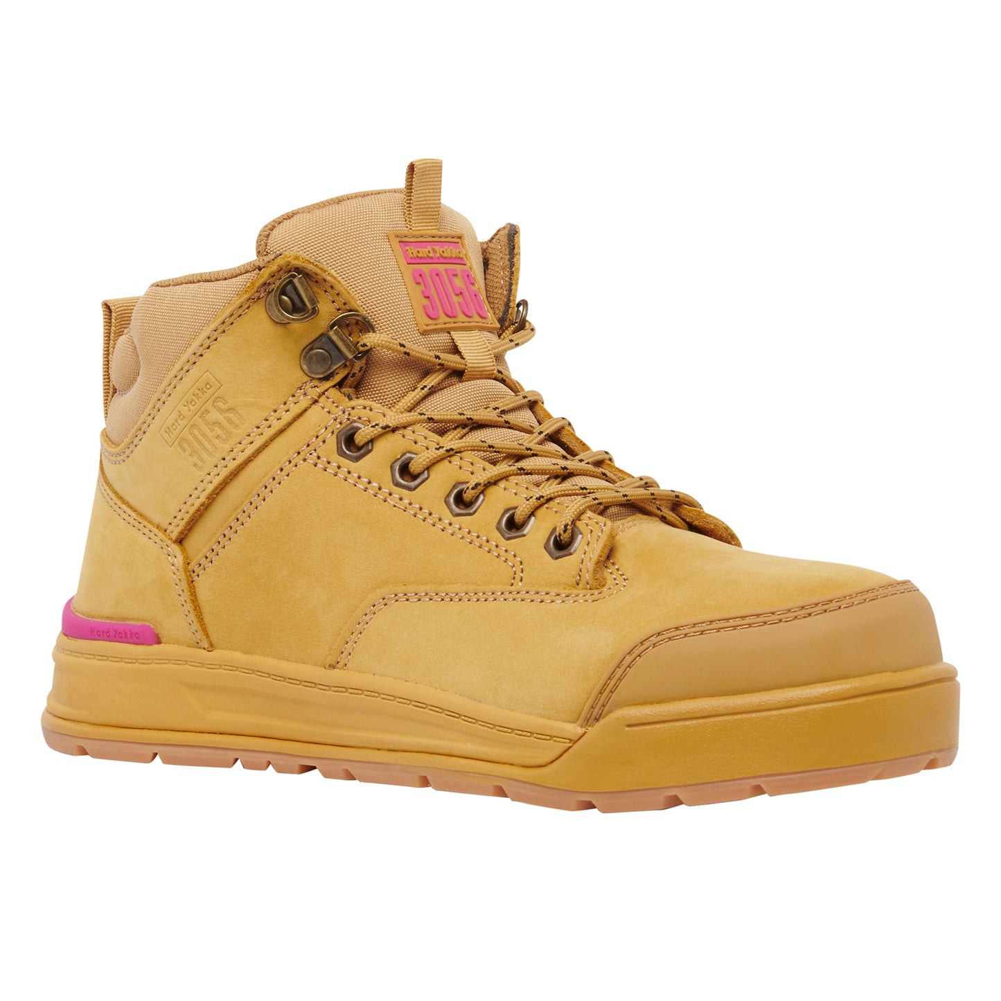 Hard Yakka Y60240 Women's 3056 Lace Up & Side Zip Safety Boot - Wheat