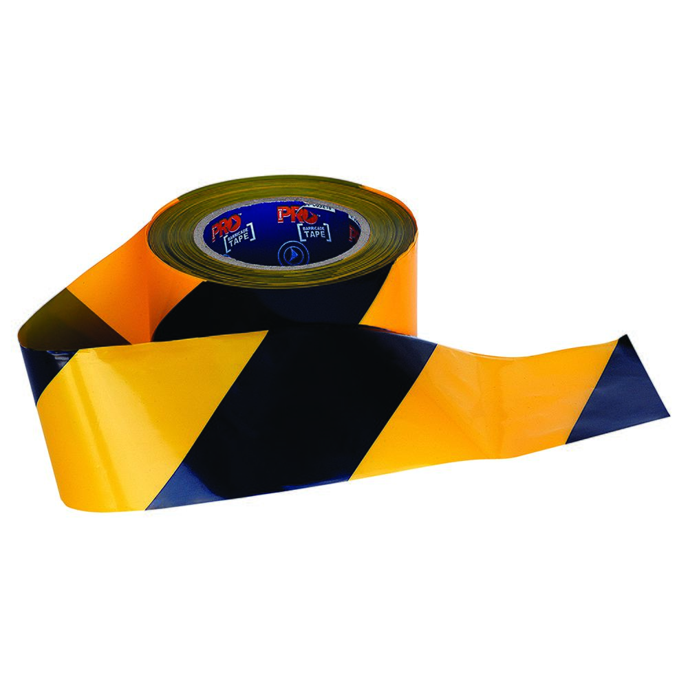 Pro Choice Safety Gear Barricade Tape - 100M X 75mm Yellow / Black