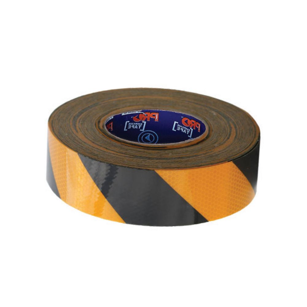 Pro Choice Safety Gear YB5050-R Self Adhesive Reflective Hazard Tape Yellow & Black. 50M X 50mm