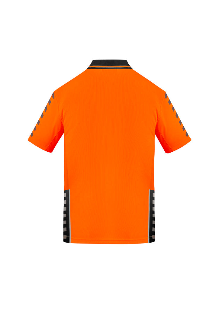 Syzmik Men's Hi Vis Komodo Short Sleeve Polo - Orange/Black