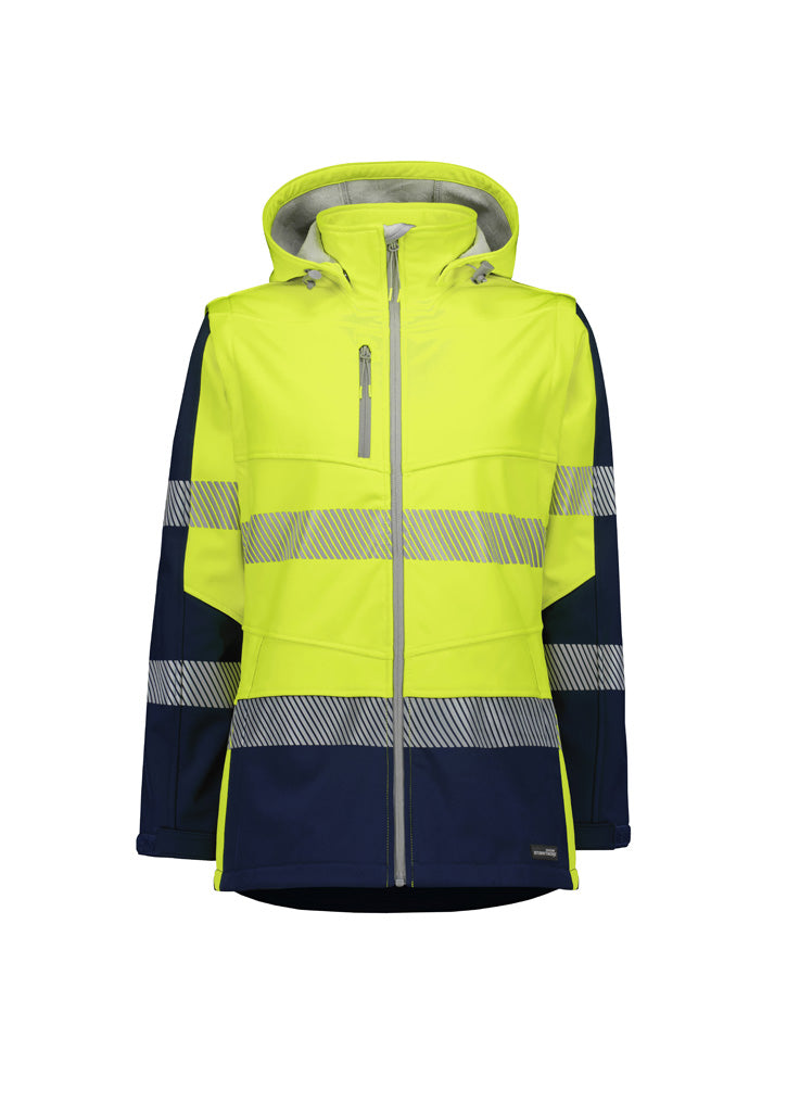 Syzmik Women's Streetworx 2 In 1 Stretch Softshell Jacket - Yellow/Navy