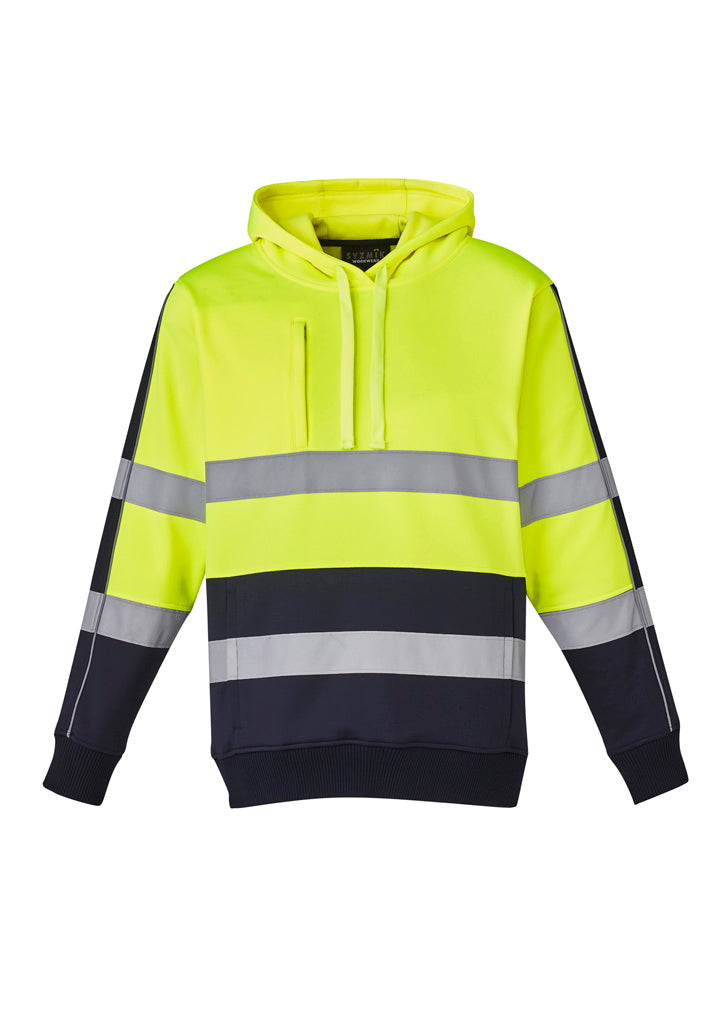 Syzmik Unisex Hi Vis Stretch Taped Hoodie - Yellow/Navy