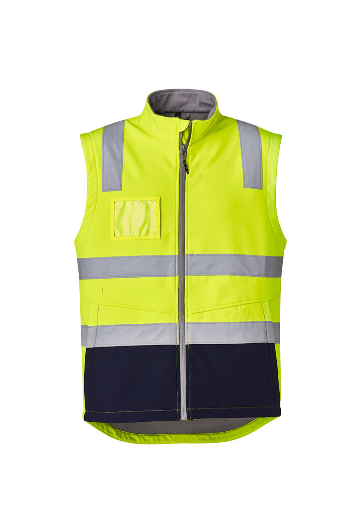 Syzmik Unisex Hi Vis Softshell Vest - Yellow/Navy