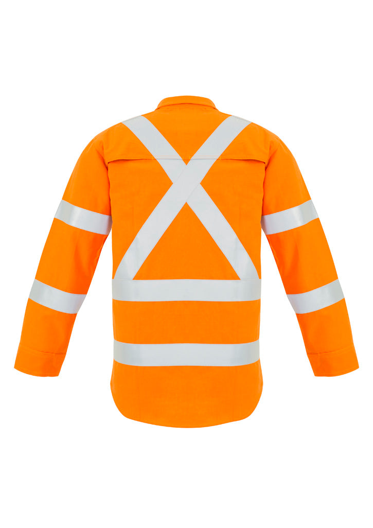 Syzmik Men's Red Flame Hi Vis X Back Shirt - Orange