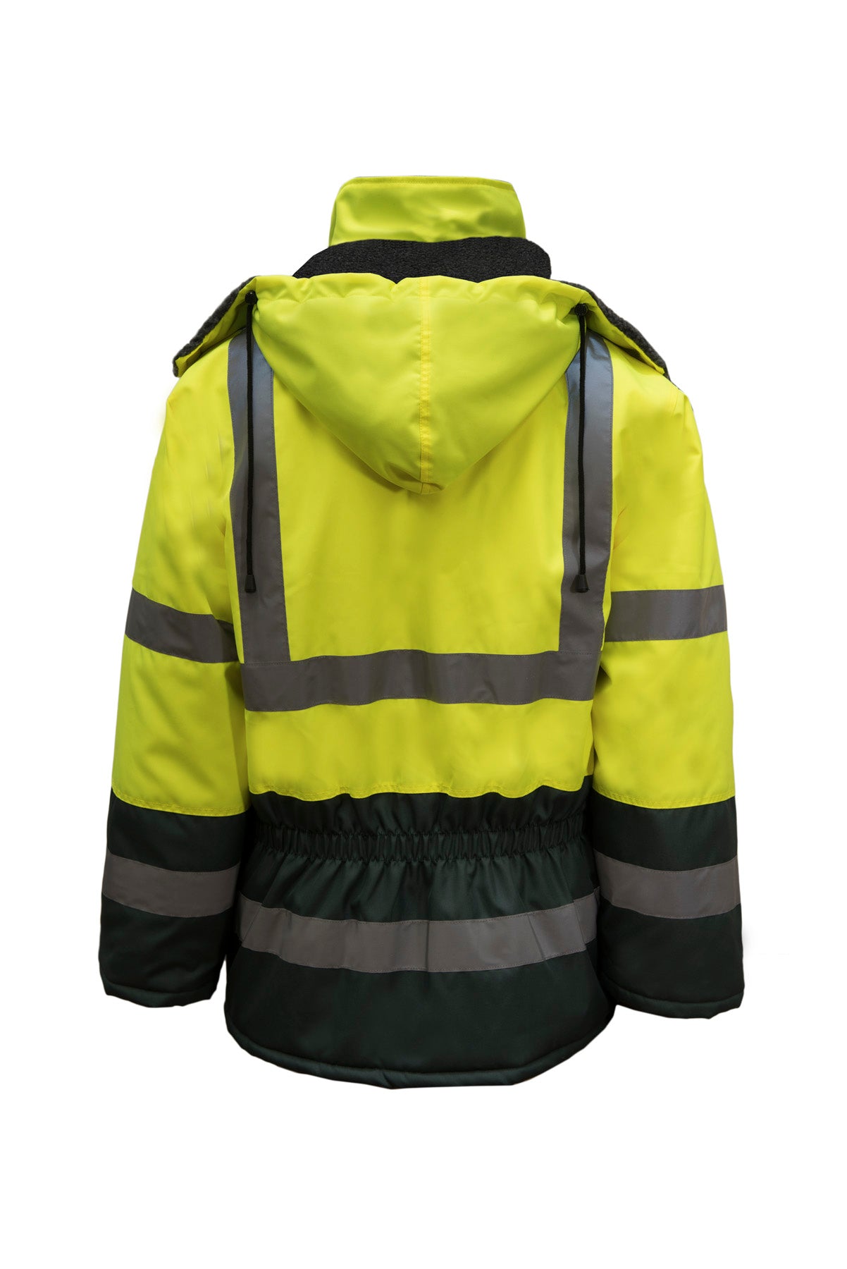 Workcraft WFJ001 Hi Vis Reflective Freezer Jacket in Green/Yellow