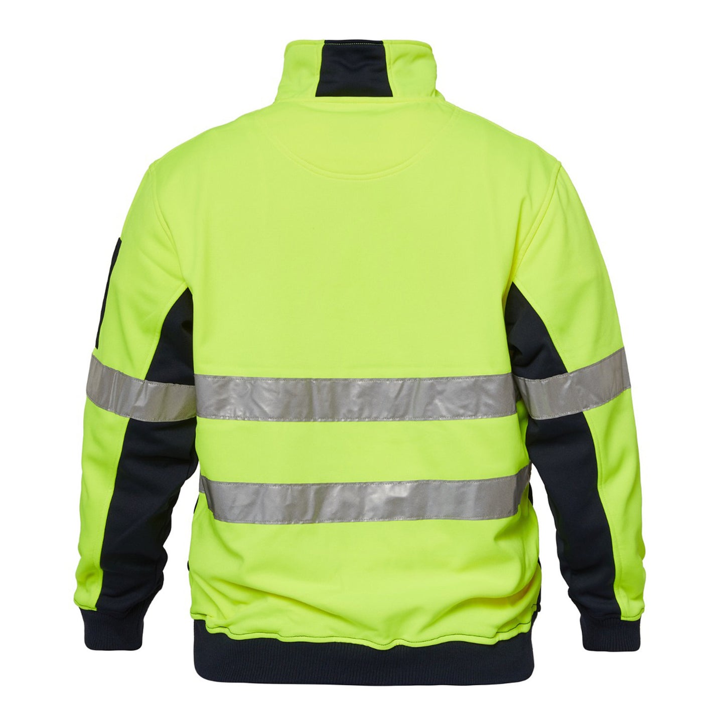 Workcraft WT8013 Hi Vis Half Zip Reflective Pullover in Yellow/Navy