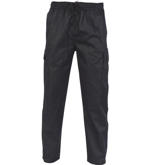 Drawstring Poly Cotton Cargo Chef Pants