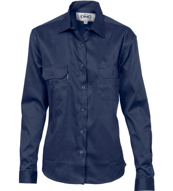 Ladies Cotton Drill Long Sleeve Work Shirt