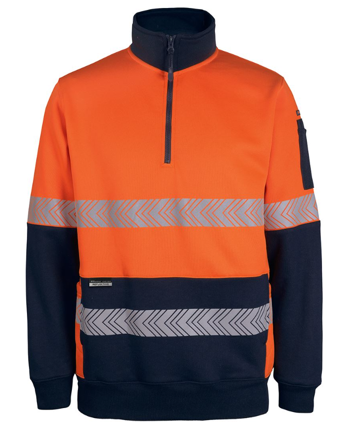 Hi Vis 330g 1/2 Zip Segmented Tape Fleece