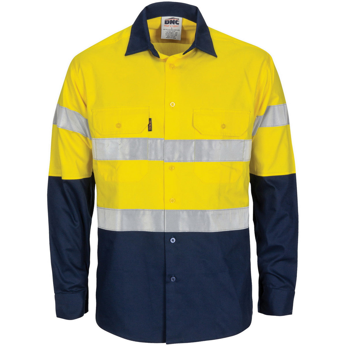 HiVis R/W Cool-Breeze T2 Vertical Vented Long Sleeve Cotton Shirt with Gusset Sleeves