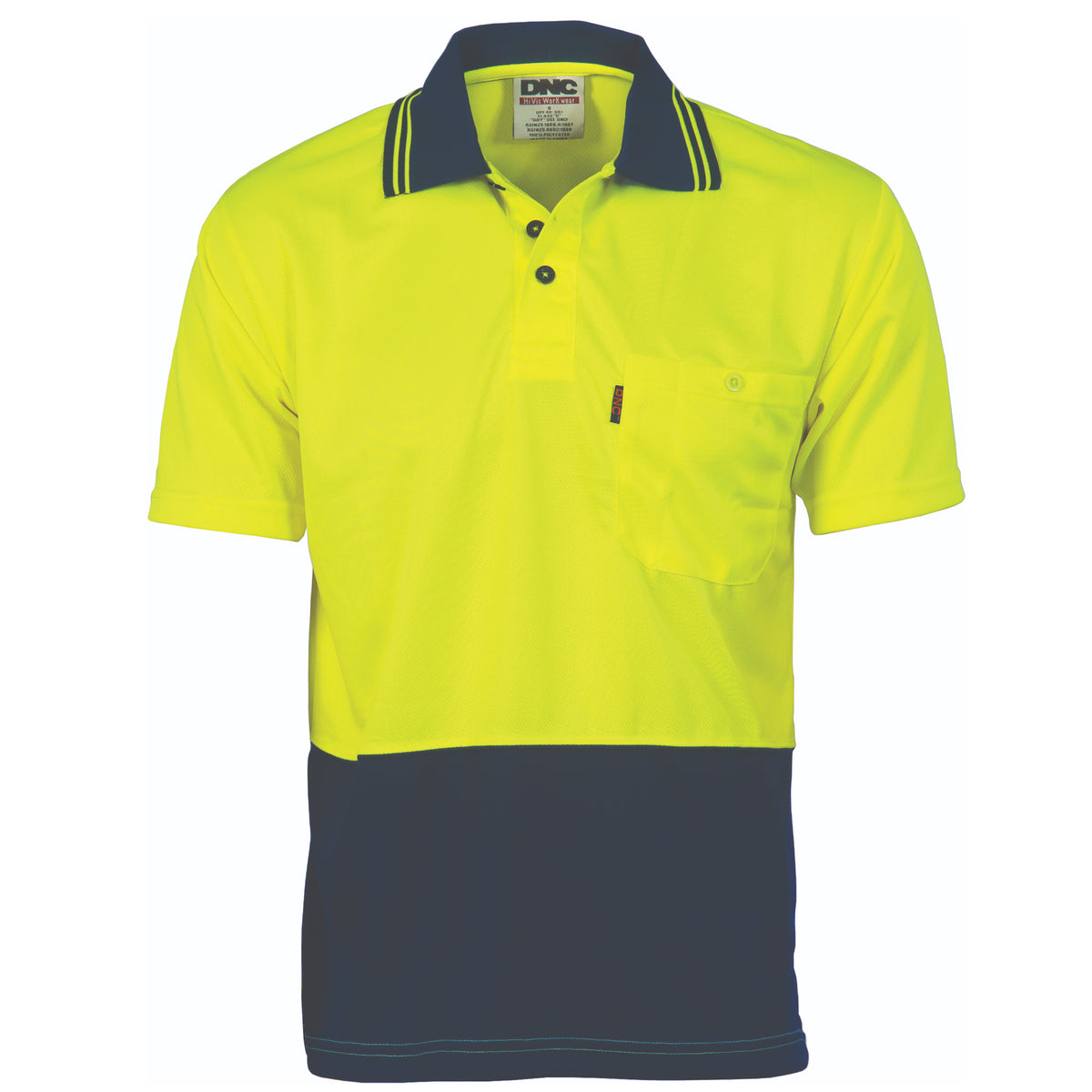 Mens HiVis Two Tone Cool Breathe Short Sleeve Polo