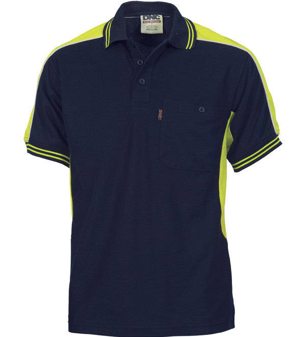 DNC Polyester Cotton Panel Shirt Sleeve Polo Shirt
