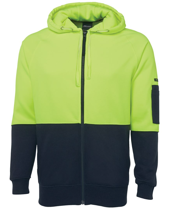 Hi Vis Full Zip Fleecy Hoodie