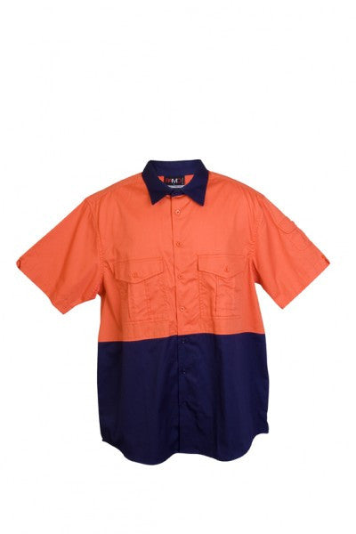 Mens Short Sleeve Combed Cotton Drill Shirt