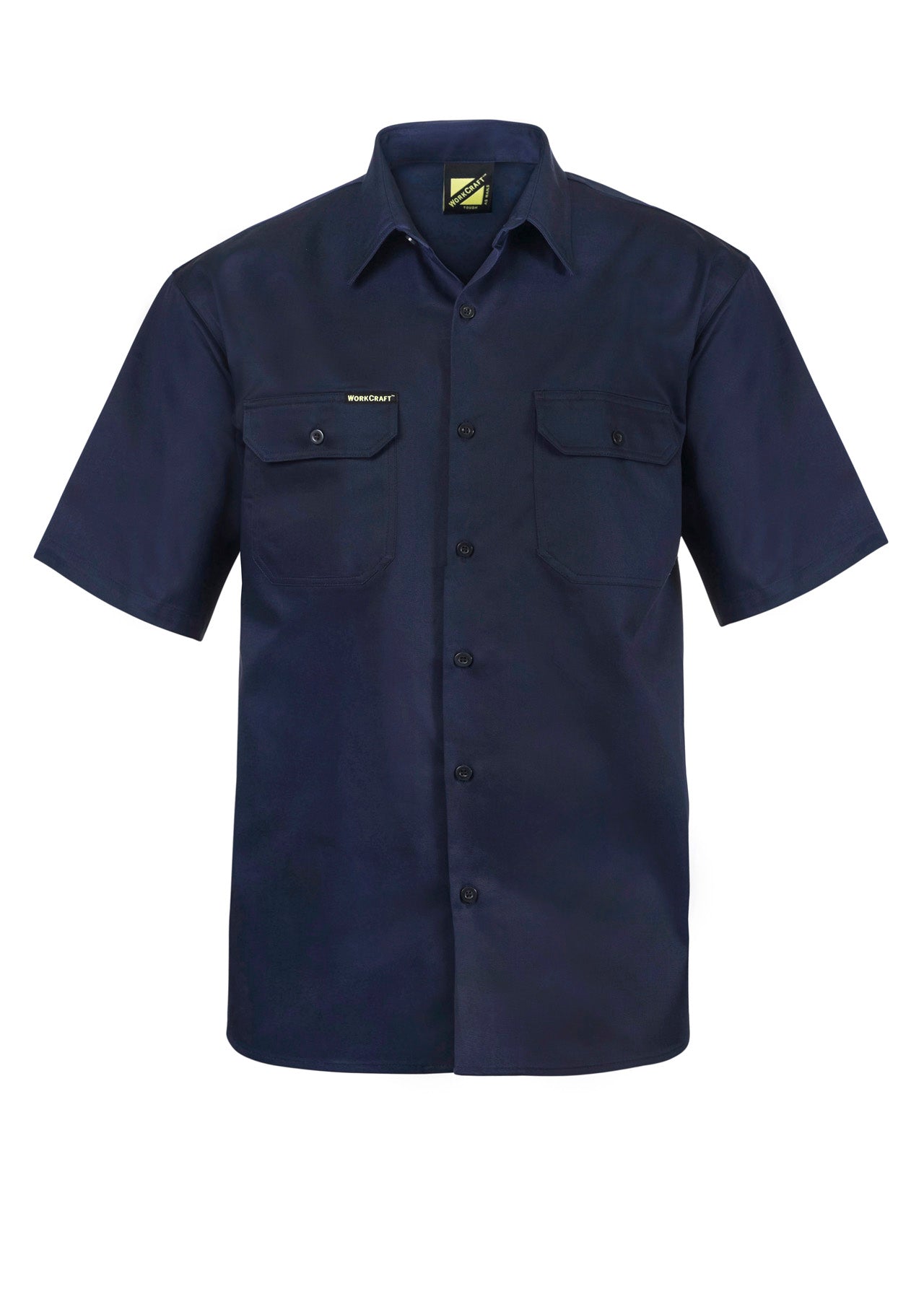 Workcraft WS3021 Mens Short Sleeve Cotton Drill Shirt in Navy