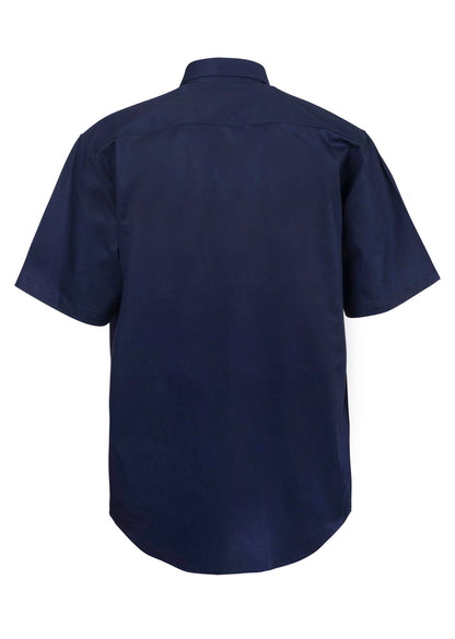 Workcraft WS3021 Mens Short Sleeve Cotton Drill Shirt in Navy