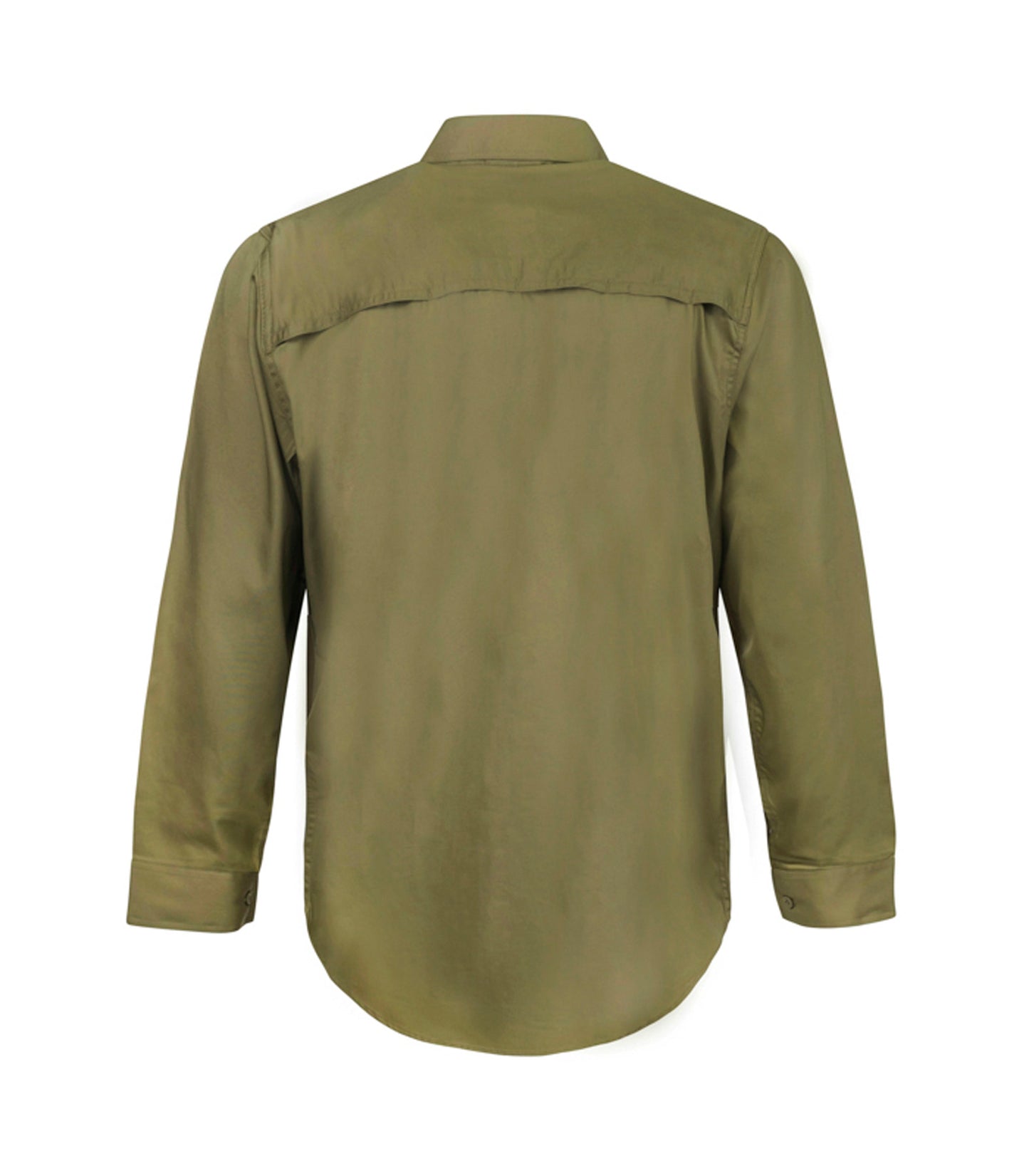 Workcraft WS4011 Lightweight Long Sleeve Vented Cotton Drill Shirt in Khaki