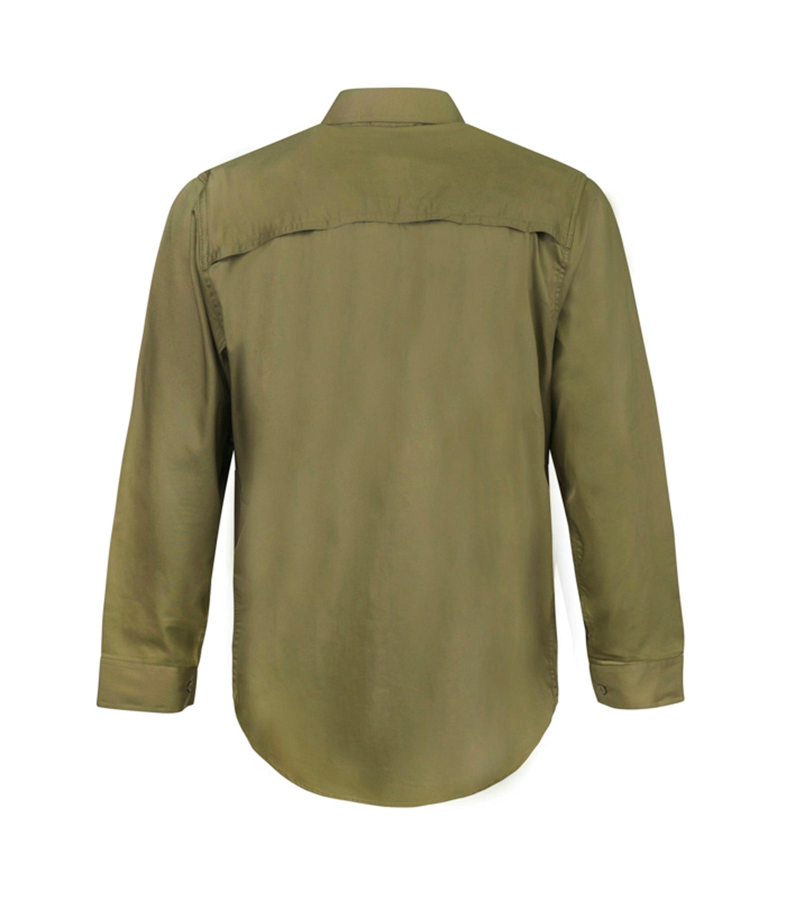 Workcraft WS4011 Lightweight Long Sleeve Vented Cotton Drill Shirt in Khaki
