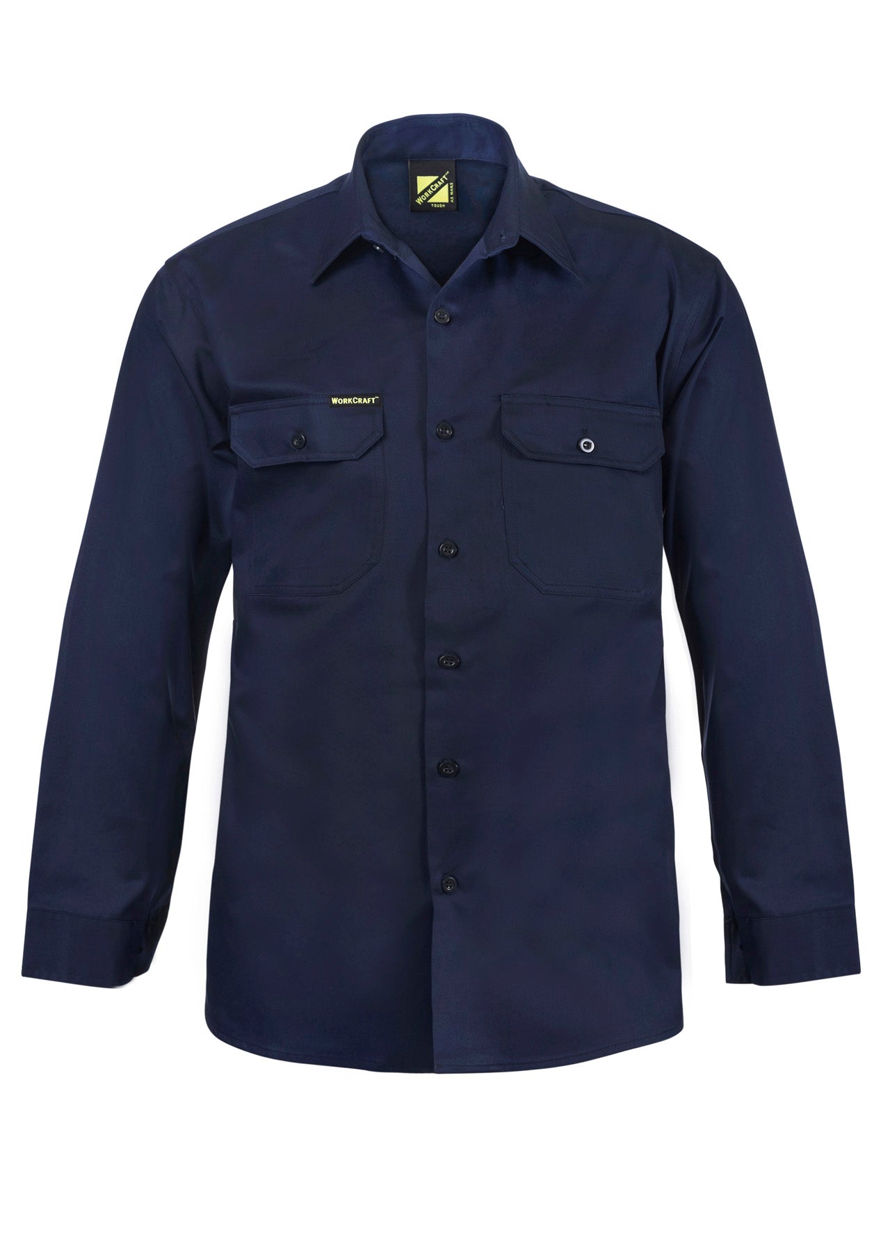 Workcraft WS3020 Mens Long Sleeve Cotton Drill Shirt in Navy