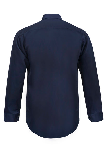 Workcraft WS3020 Mens Long Sleeve Cotton Drill Shirt in Navy