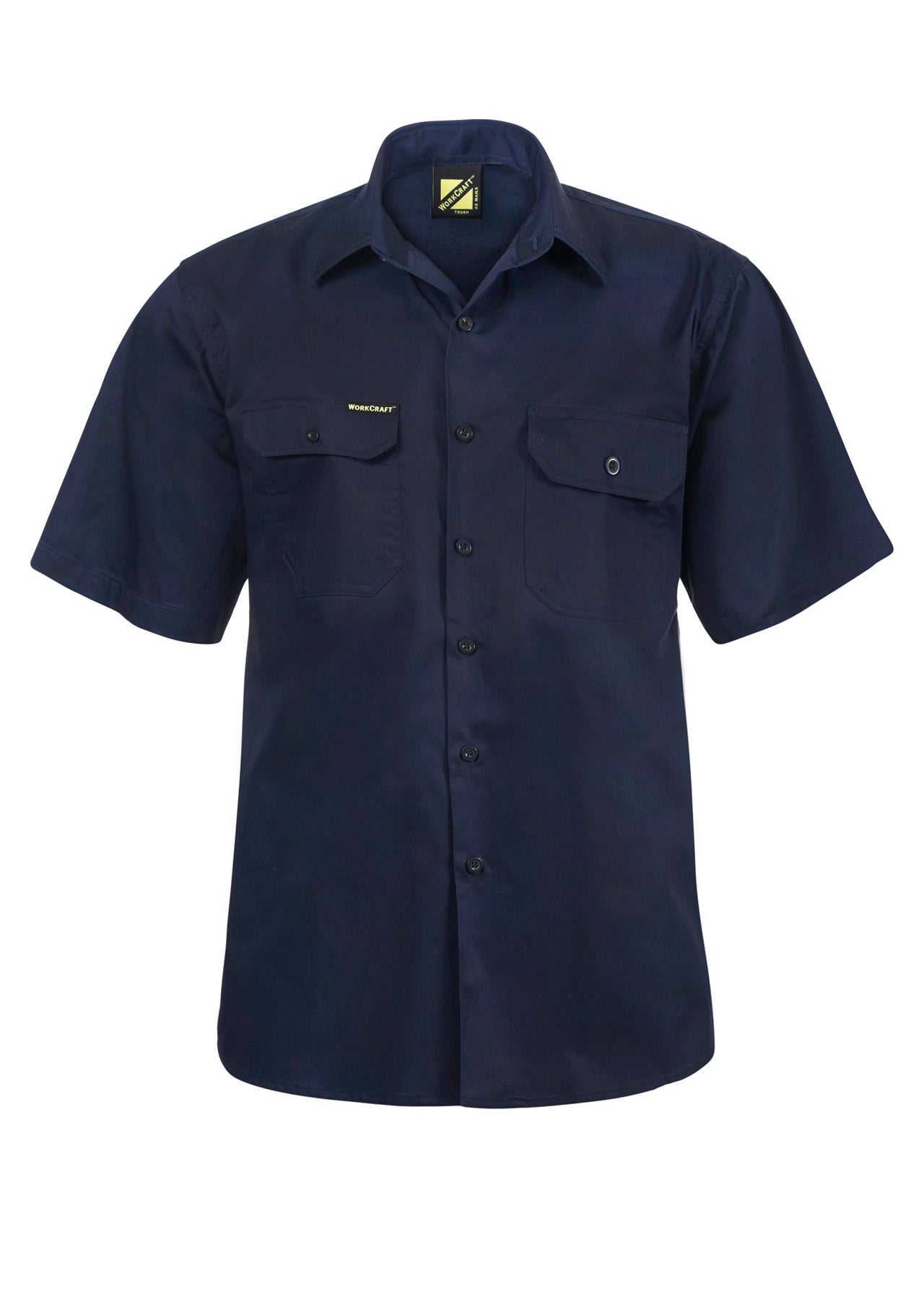 Workcraft WS4012 Lightweight Short Sleeve Vented Cotton Drill Shirt in Navy