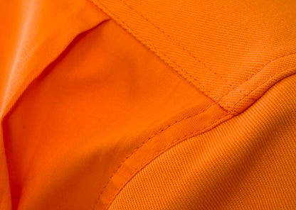 Workcraft WS6031 Mens Heavy Duty Hybrid Hi Vis Closed Front Cotton Drill Reflective Shirt With Gusset Sleeves in Orange/Navy