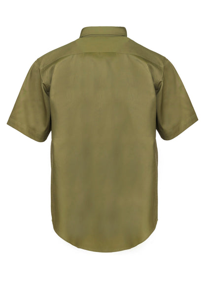 Workcraft WS3021 Mens Short Sleeve Cotton Drill Shirt in Khaki
