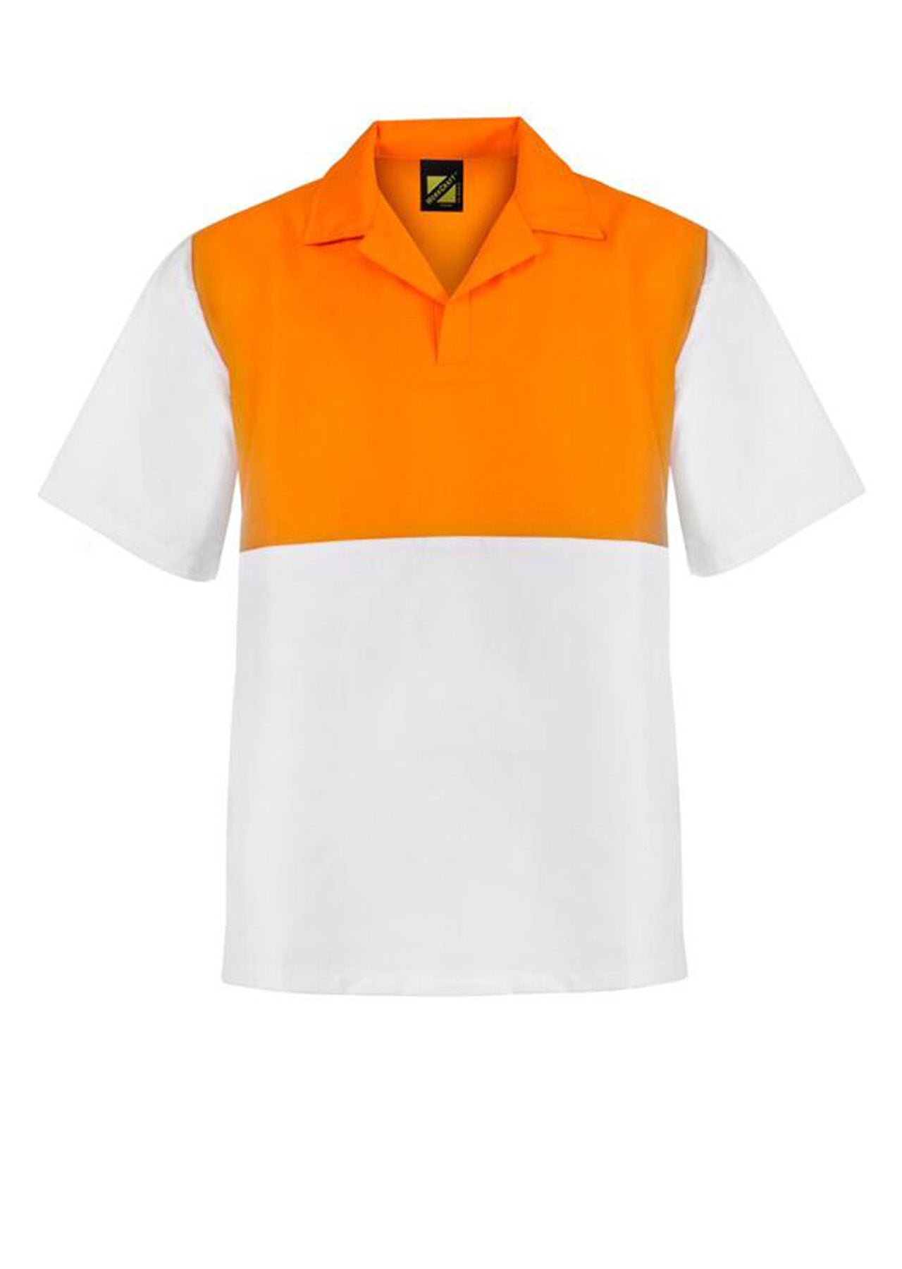 Workcraft WS3008 Hi Vis Short Sleeve Food Industry Jacshirt in Orange/White