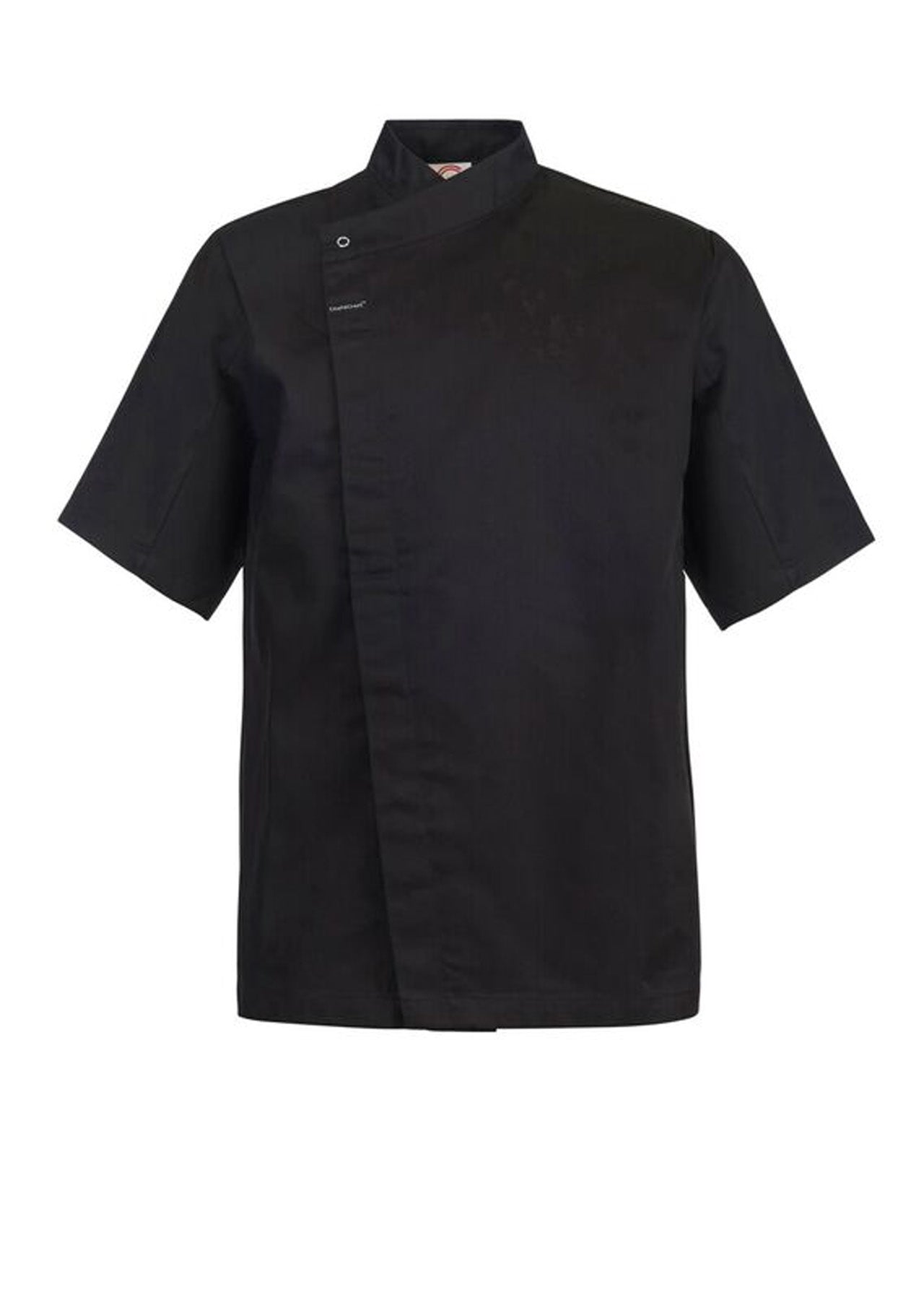 Chefscraft CJ041 Short Sleeve Chefs Tunic With Concealed Front in Black