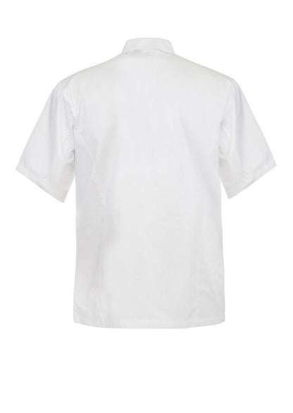 Chefscraft CJ049 Lightweight Executive Short Sleeve Chefs Jacket in White Jkt / White Buttons