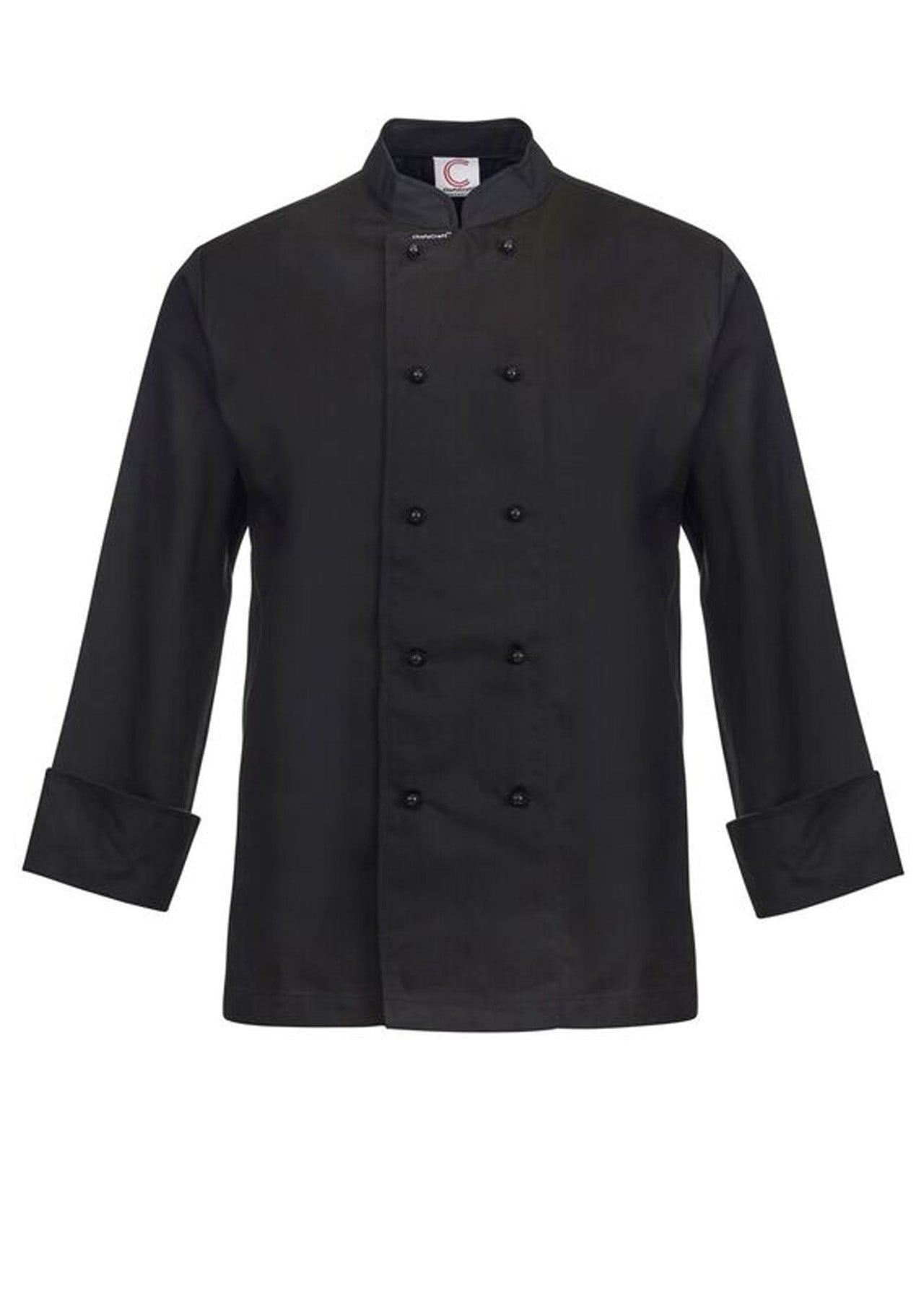 Chefscraft CJ031 Classic Chef Jacket -LS in Black Jkt / Black Buttons