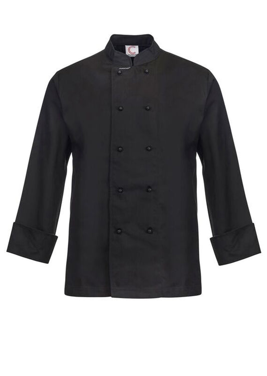 Chefscraft CJ031 Classic Chef Jacket -LS in Black Jkt / Black Buttons